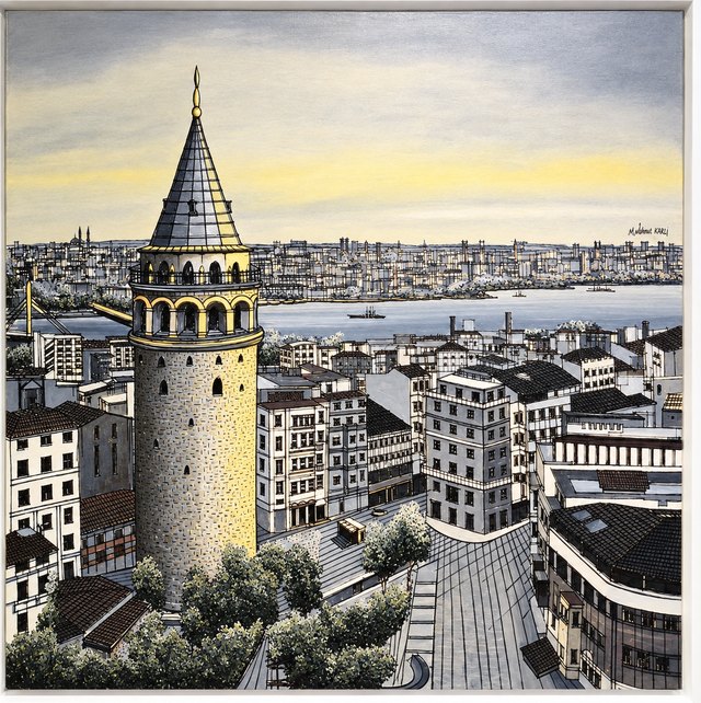 Alev ÖZAS — Tuval üzeri yağlı boya, 100 × 100 cm,