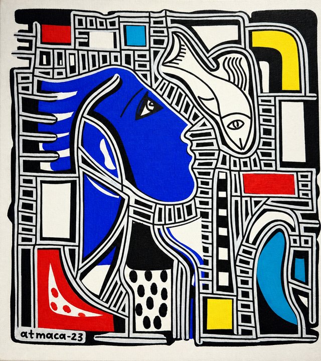 Ali ATMACA — Tuval üzeri yağlı boya, 55 × 50 cm, 2023