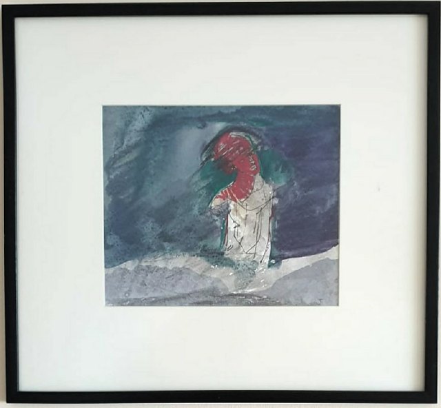 Ali KOTAN — Karton üzeri karışık teknik, 23 × 28 cm