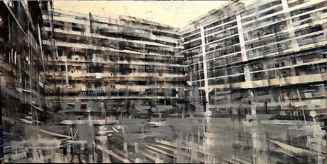 Ayhan ÇETİN — Tuval üzeri akrilik, 70 × 140 cm