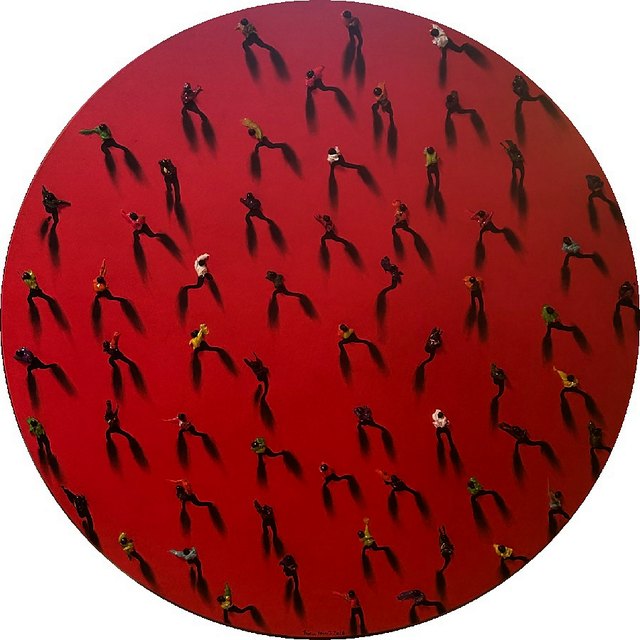 Burcu YAVUZ — Tuval üzeri yağlı boya, 100 cm çap