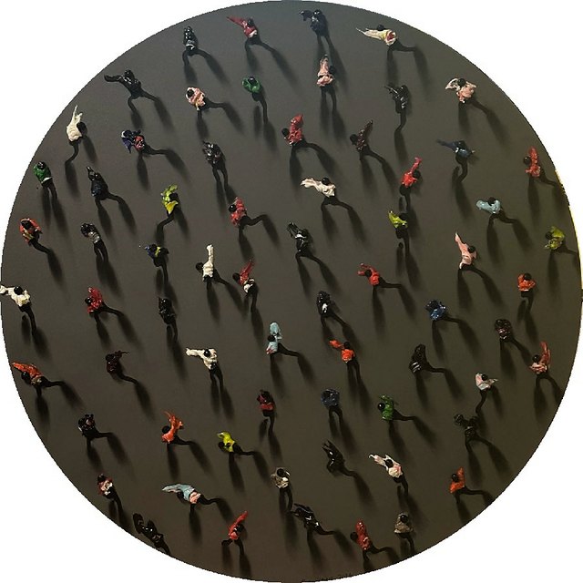 Burcu YAVUZ — Tuval üzeri yağlı boya, 80 cm çap