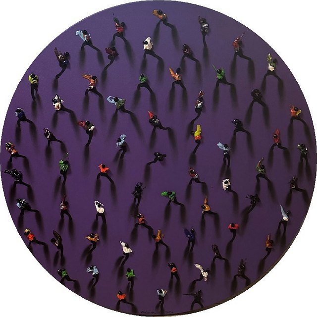 Burcu YAVUZ — Tuval üzeri yağlı boya, 80 cm çap
