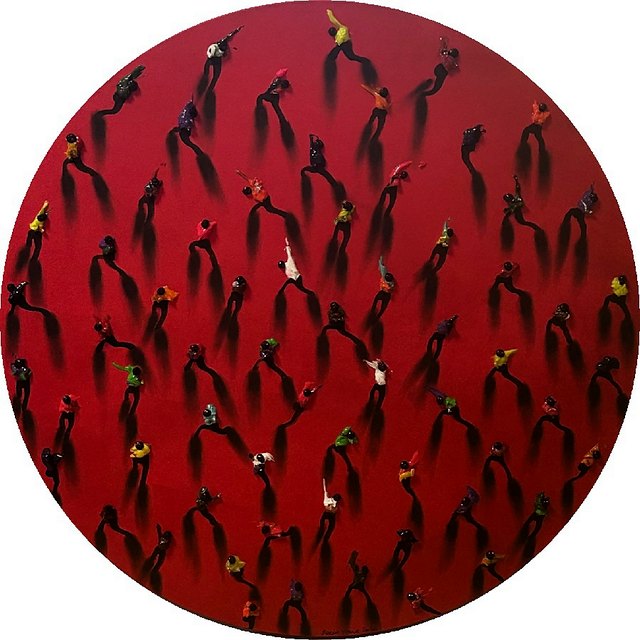 Burcu YAVUZ — Tuval üzeri yağlı boya, 80 cm çap