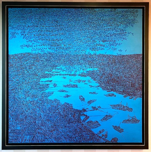 Devrim ERBİL — Tuval üzeri yağlı boya, 150 × 150 cm