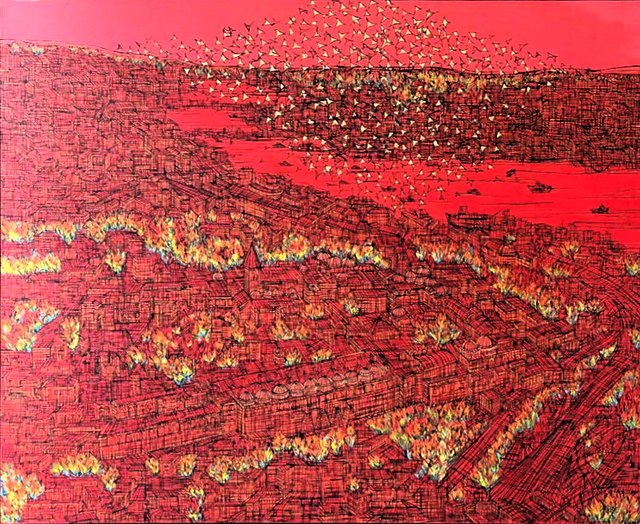 Devrim ERBİL — Tuval üzeri yağlı boya, 120 × 140 cm