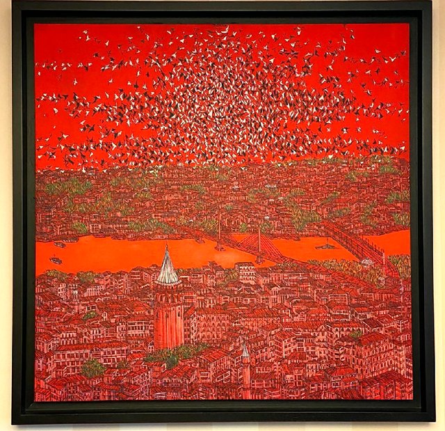 Devrim ERBİL — Tuval üzeri yağlı boya, 105 × 105 cm