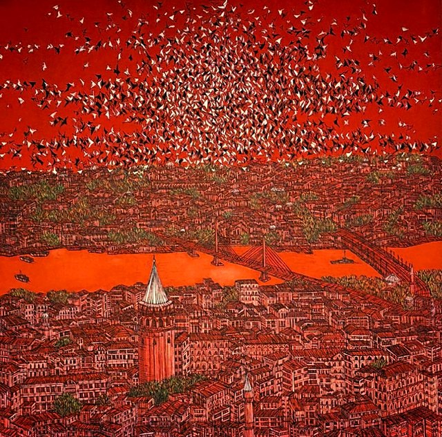 Devrim ERBİL — Tuval üzeri yağlı boya, 105 × 105 cm, 2020