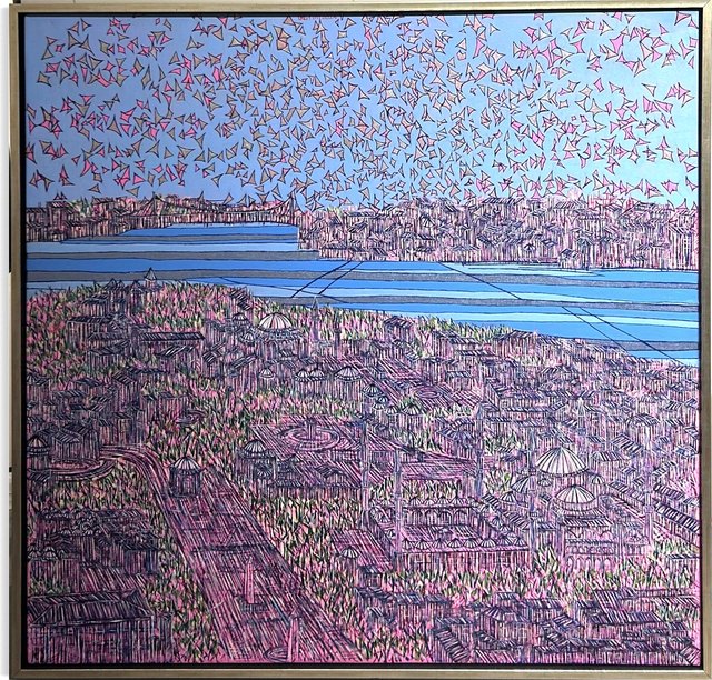 Devrim ERBİL — Tuval üzeri yağlı boya, 100 × 100 cm, 2024