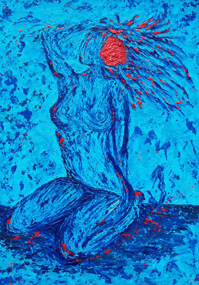 Ebru YOLVER — Tuval üzeri yağlı boya, 100 × 70 cm, 