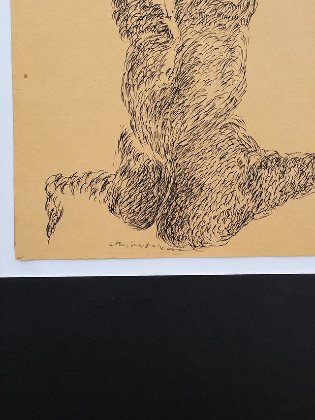 Ergin İNAN — Kâğıt üzerine karışık teknik, 30 × 20 cm, 1974