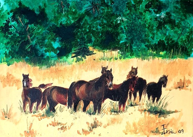 Ersin KERMEN — Duralit üzeri yağlı boya, 25 × 35 cm