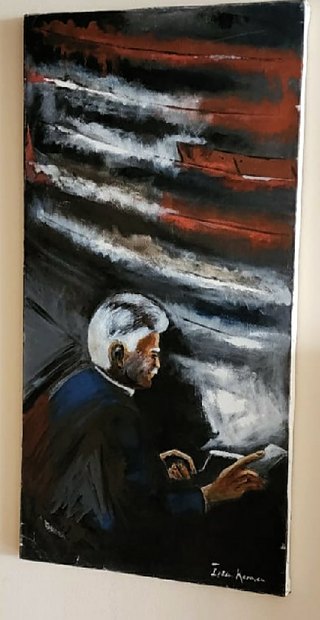 Ersin KERMEN — Tuval üzeri yağlı boya, 80 × 40 cm, 