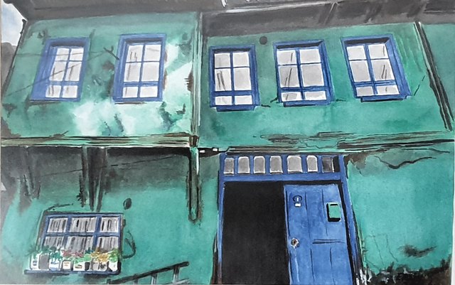 Ersin KERMEN — Kâğıt üzerine karışık teknik, 25 × 35 cm