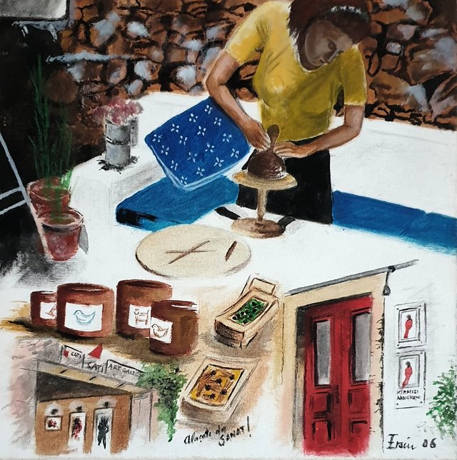 Ersin KERMEN — Tuval üzeri yağlı boya, 40 × 40 cm