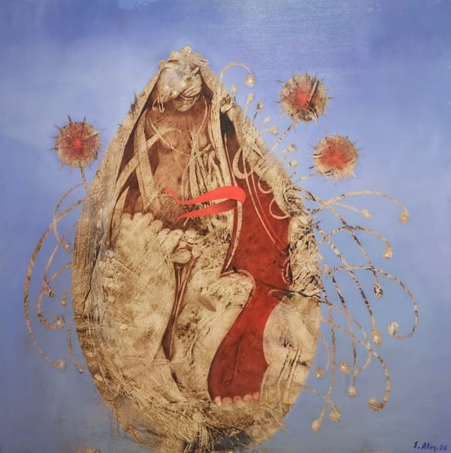 Ertuğrul ATEŞ — Tuval üzeri yağlı boya, 100 × 100 cm, 