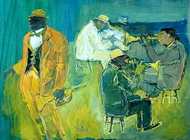 Fikret MUALLA — Kâğıt üzeri guaj, 33.5 × 48 cm, 1957