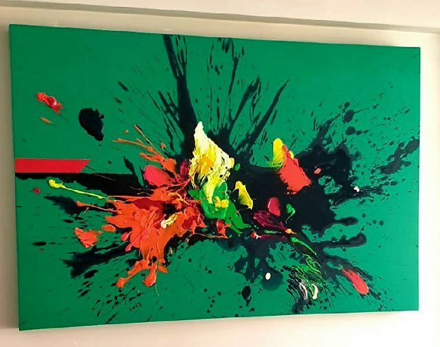 Güngör TANER — Tuval üzeri akrilik, 100 × 150 cm