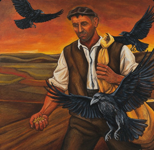 Hamit İZMİR — Tuval üzeri yağlı boya, 100 × 100 cm,