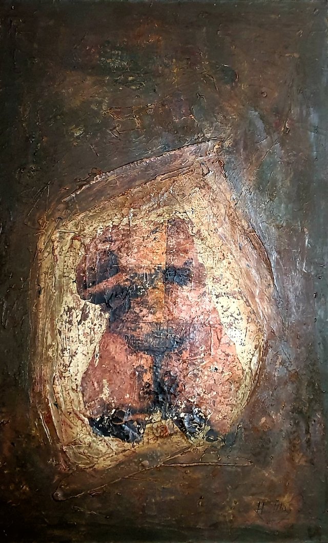 Havva ÜSTÜNBAĞ — Tuval üzeri yağlı boya, 150 × 100 cm