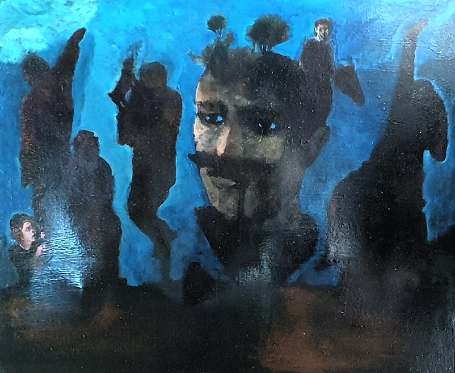 Komet — Tuval üzeri yağlı boya, 54 × 65 cm