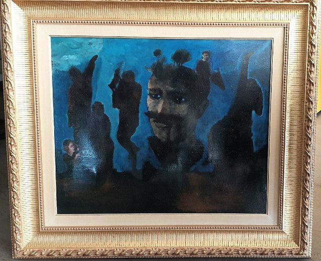 Komet — Tuval üzeri yağlı boya, 54 × 65 cm, 1990