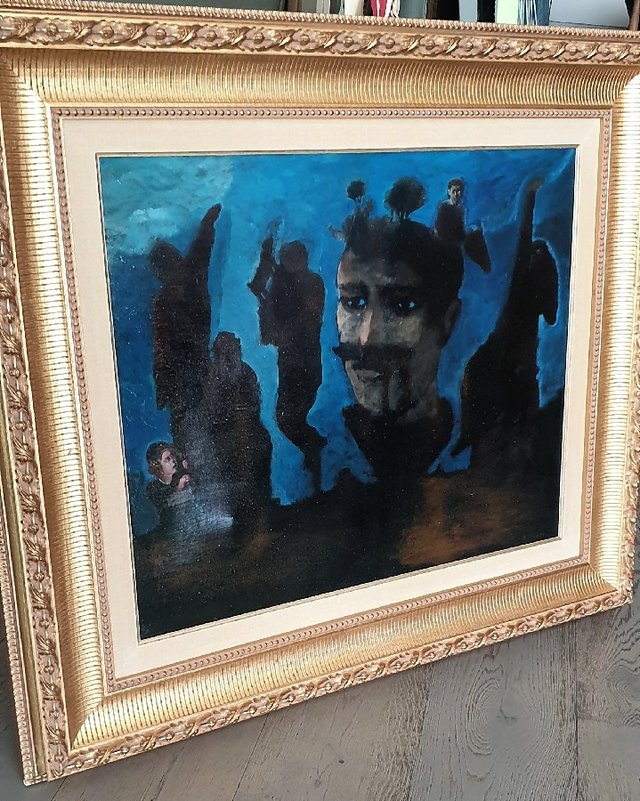 Komet — Tuval üzeri yağlı boya, 54 × 65 cm, 1990