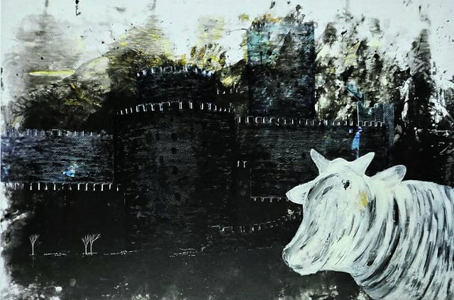 Maide BULAK — Tuval üzeri karışık teknik, 90 × 120 cm