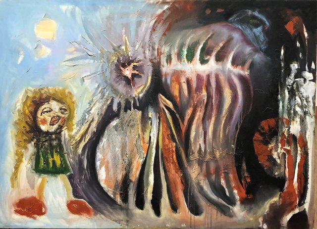 Meral DANIŞ — Tuval üzeri yağlı boya, 90 × 125 cm