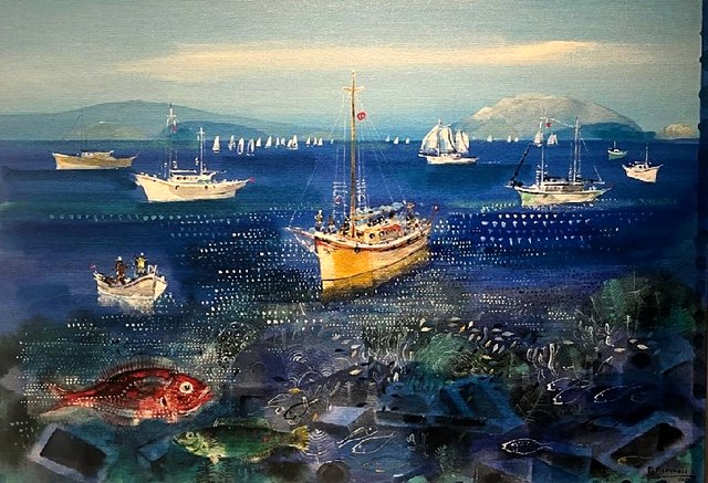 Mustafa PİLEVNELİ — Tuval üzeri yağlı boya, 50 × 70 cm