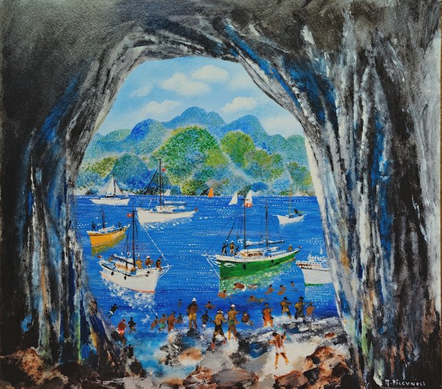 Mustafa PİLEVNELİ — Duralit üzeri yağlı boya, 45 × 50 cm, 
