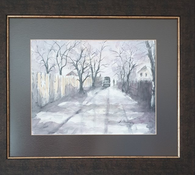 N. BAROY — Kâğıt üzerine karışık teknik, 24 × 32 cm, 