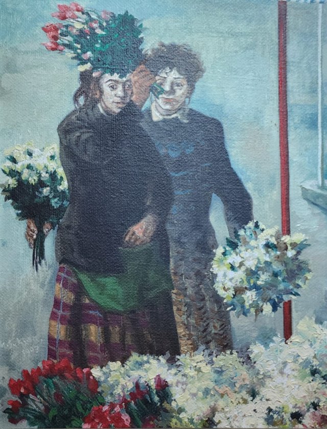 Nedret SEKBAN — Tuval üzeri yağlı boya, 45 × 35 cm,