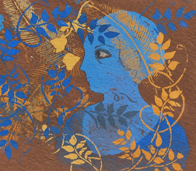 Selma GÜRBÜZ — Keçe üzeri karışık teknik, 35 × 30 cm, 2002