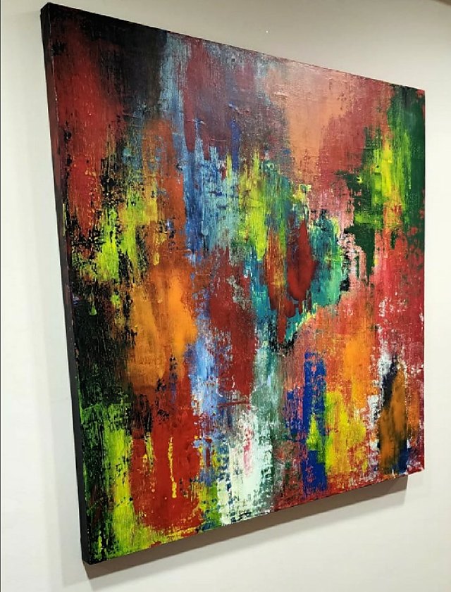 Sevgi ATAY — Tuval üzeri yağlı boya, 100 × 100 cm