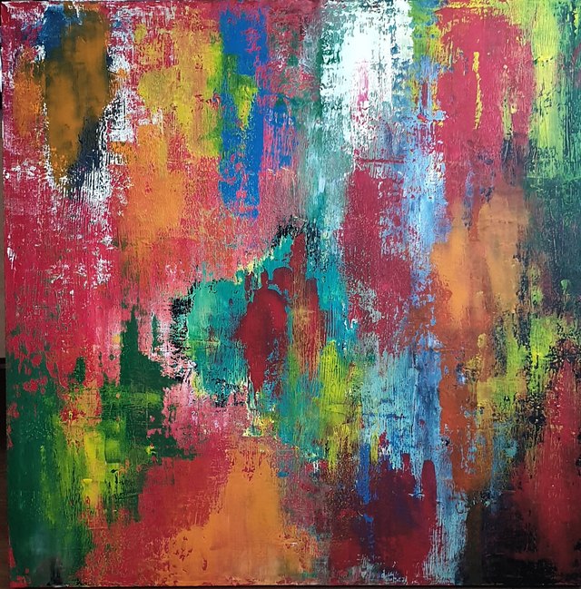 Sevgi ATAY — Tuval üzeri yağlı boya, 100 × 100 cm, 