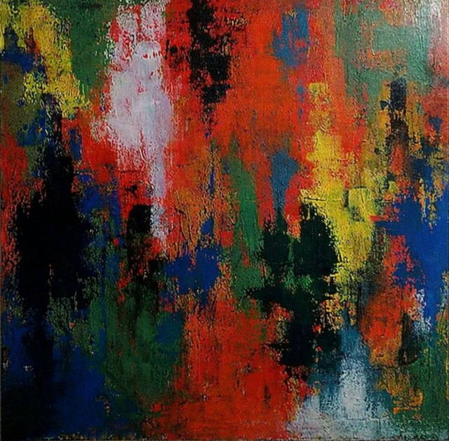 Sevgi ATAY — Tuval üzeri yağlı boya, 100 × 100 cm,