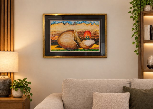 Tuncay ÖZDEMİRCAN — Kâğıt üzeri suluboya, 49 × 68 cm, 1985